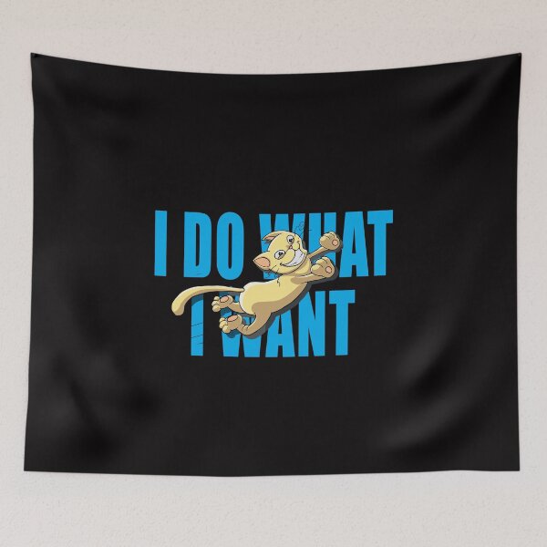 Item preview, I Do What I Want Blue Cat 4 designed and sold by TshirtMore.
