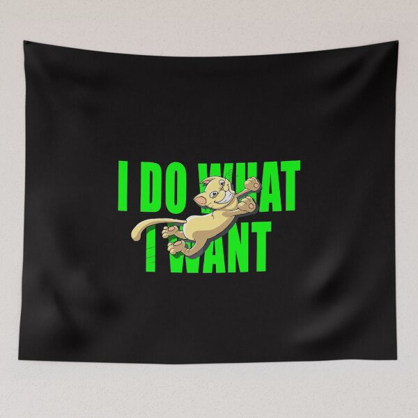Item preview, I Do What I Want Green Cat 5 designed and sold by TshirtMore.