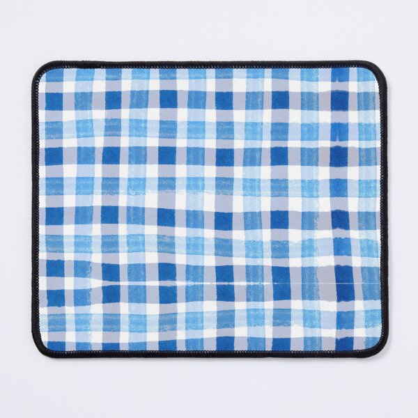 Item preview, Blue and white gingham or plaid pattern, handdrawn designed and sold by patterncrow.