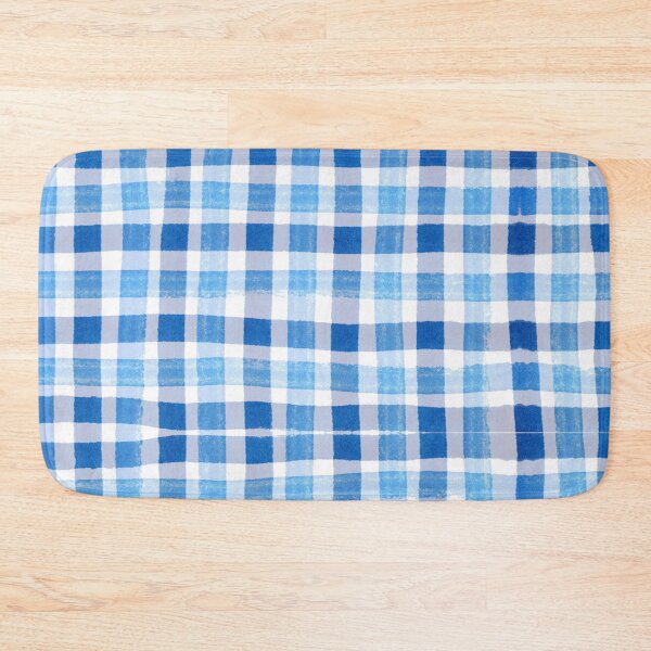 Item preview, Blue and white gingham or plaid pattern, handdrawn designed and sold by patterncrow.