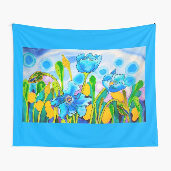 Blue Poppies 1 Belize Tapestry