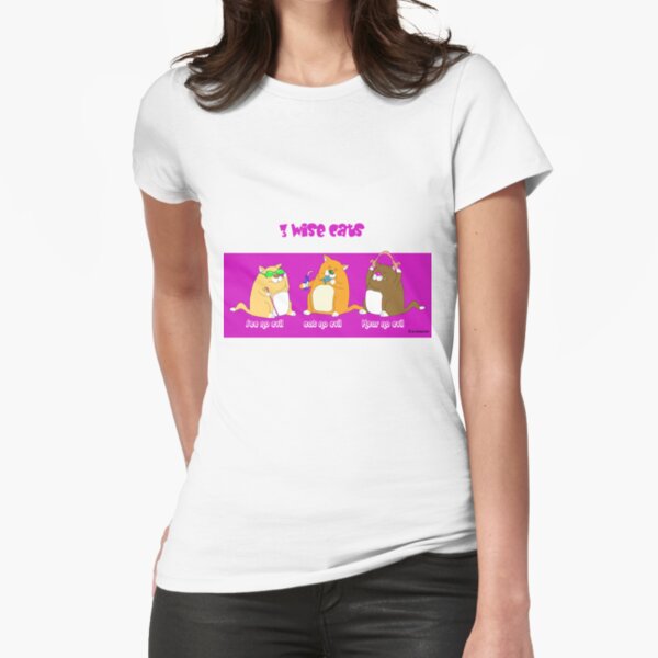 3 wise cats Fitted T-Shirt
