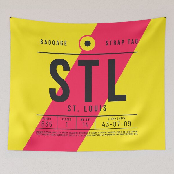Aperçu de l'œuvre Étiquette de bagage E - STL St Louis USA créée et vendue par VoodooCircus.