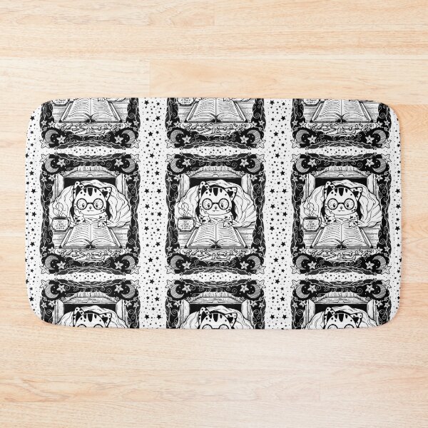 Item preview, Cozy Cat in A Blanket with Book Line Art Pattern designed and sold by ZaryaKiqo.