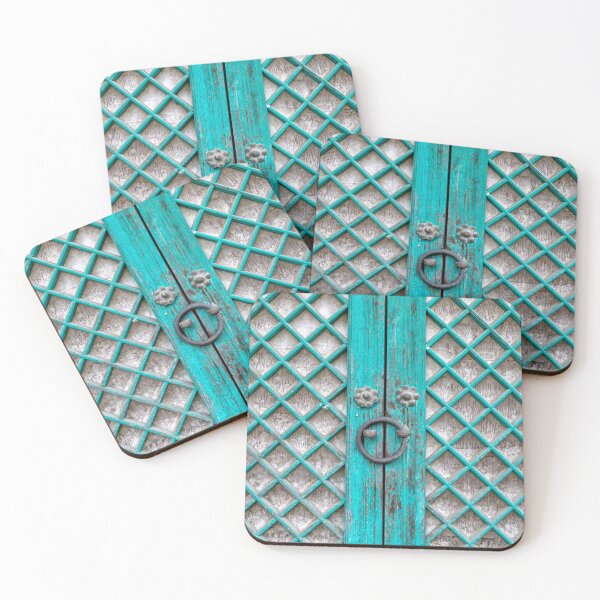 Item preview, South Korea | Temple Doors | Teal Lattice designed and sold by 9BPRCP.