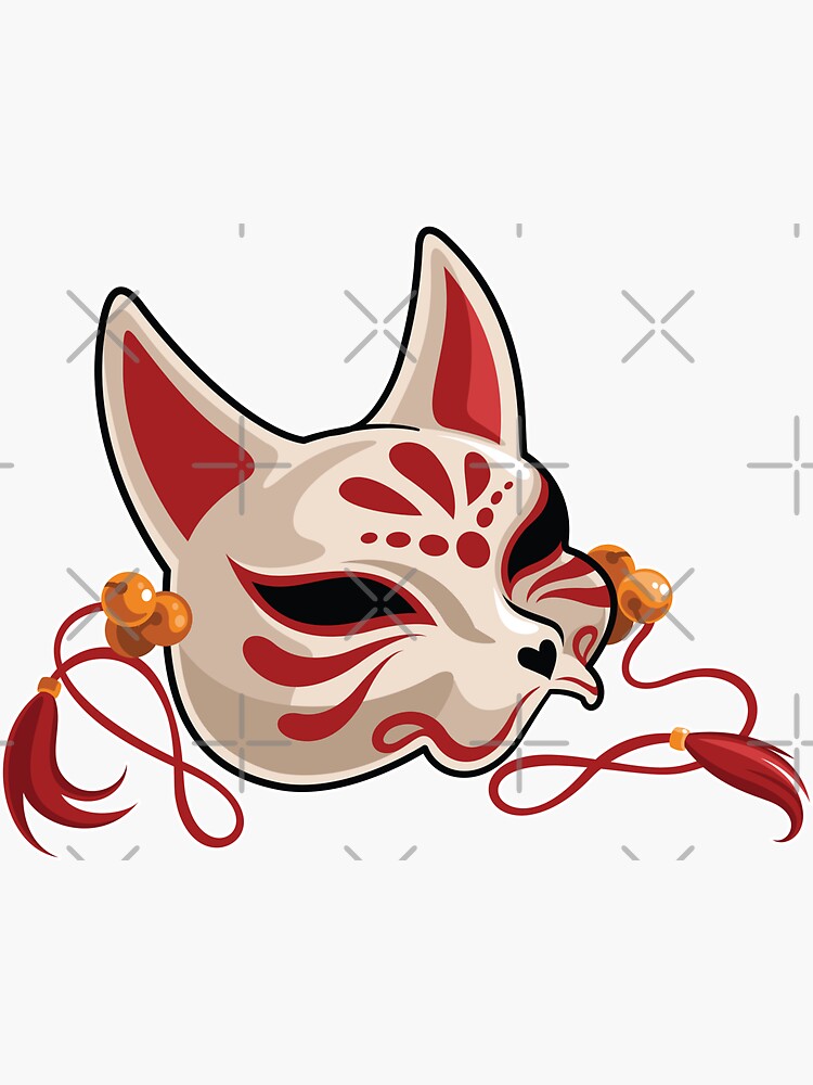 Kitsune Japanese Folklore Fox Mask Sticker For Sale By Customzy Redbubble 0097