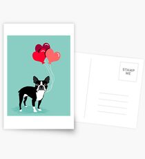 Boston Terrier Valentines Love Balloons gifts for dog lovers pet owners dog breeds customizable Postcards
