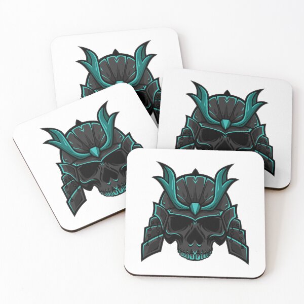 Item preview, Blue Line Samurai Skull designed and sold by JTS STORE.