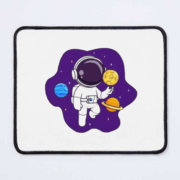 Item preview, Cute astronaut floating in space with planets cartoon. designed and sold by BEAUTY ⭐⭐⭐⭐⭐.