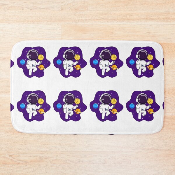 Item preview, Cute astronaut floating in space with planets cartoon. designed and sold by BEAUTY ⭐⭐⭐⭐⭐.