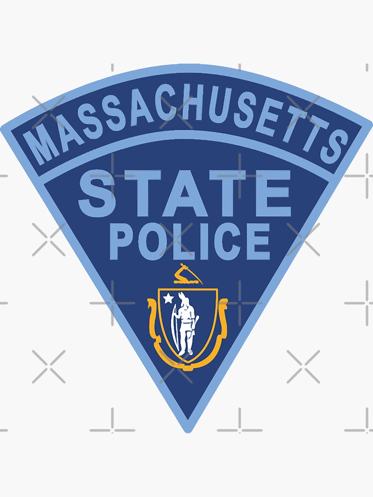 Massachusetts State Police Patch Sticker For Sale By Taylorgeorgers Redbubble