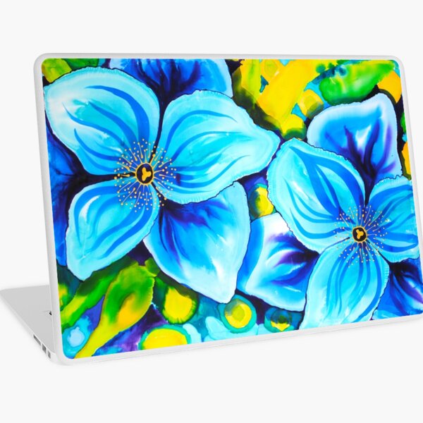 Blue Poppies 4 Belize Laptop Skin