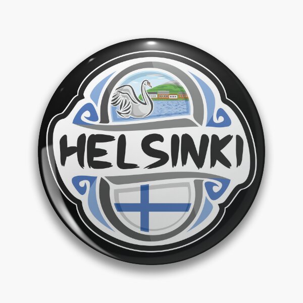 Item preview, Helsinki Finland Flag Badge Travel Souvenir Stamp designed and sold by TeeHome.
