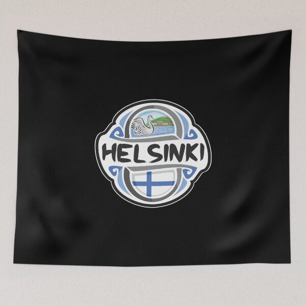 Item preview, Helsinki Finland Flag Badge Travel Souvenir Stamp designed and sold by TeeHome.