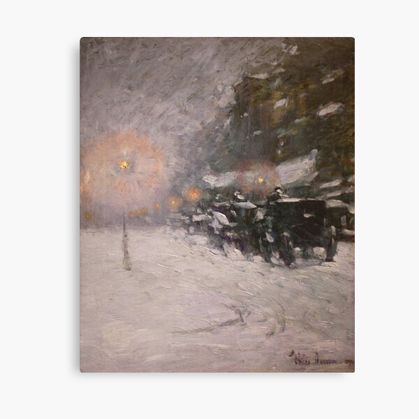 Winter, Midnight - Childe Hassam Canvas Print