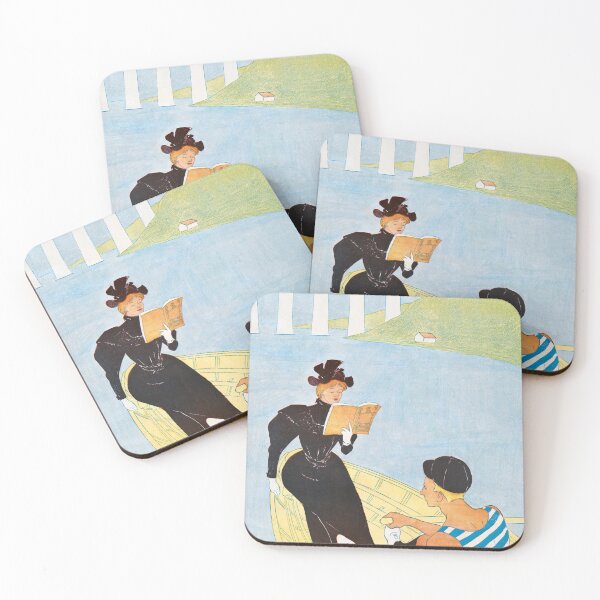 Item preview, Art Nouveau Reader in a Rowboat  designed and sold by Old Soul Vintage .