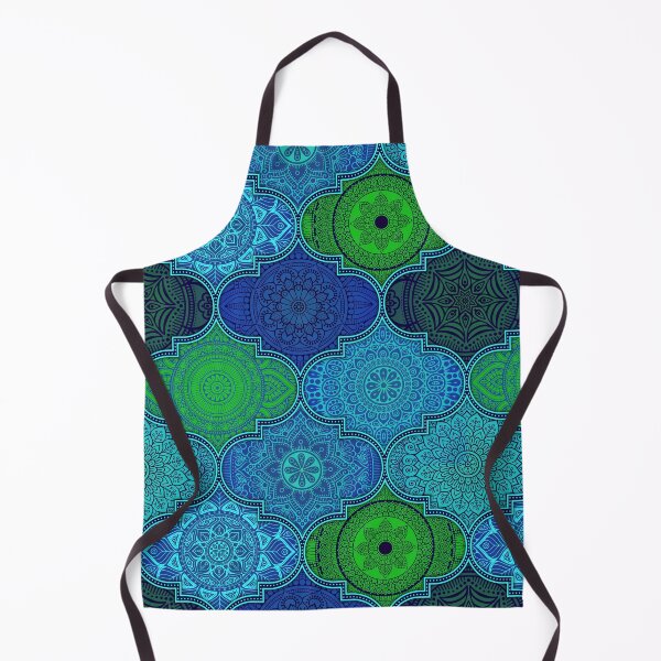 Item preview, Pin Blue Colorful Ethnic Indian Abstract Floral Tiles pattern designed and sold by Art-by-Geoff.