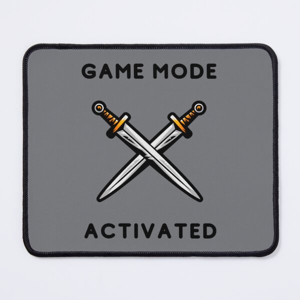 Item preview, Game mode activated - Two crossed blades - Text based design illustration - Black text designed and sold by Nemesiscrowd.