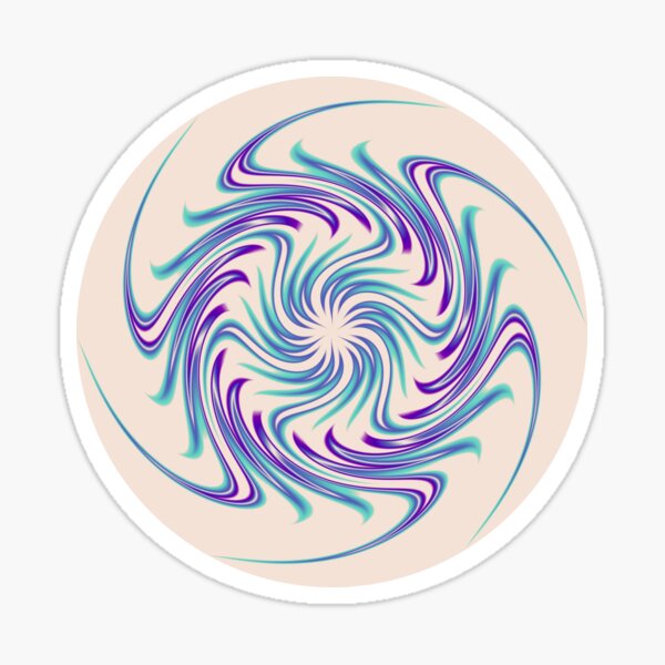 Teal and Purple Swish Sticker