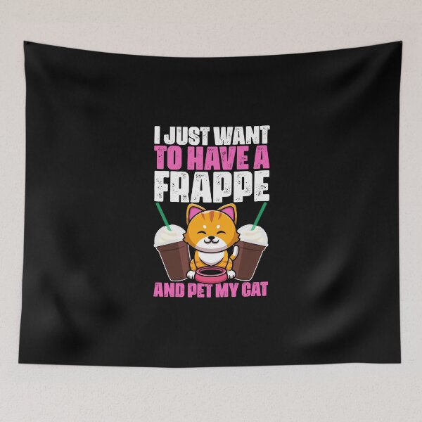 Item preview, Funny Frappe Coffee Humor For A Pet Cat Owner Caffeine Lover designed and sold by Nessshirts.