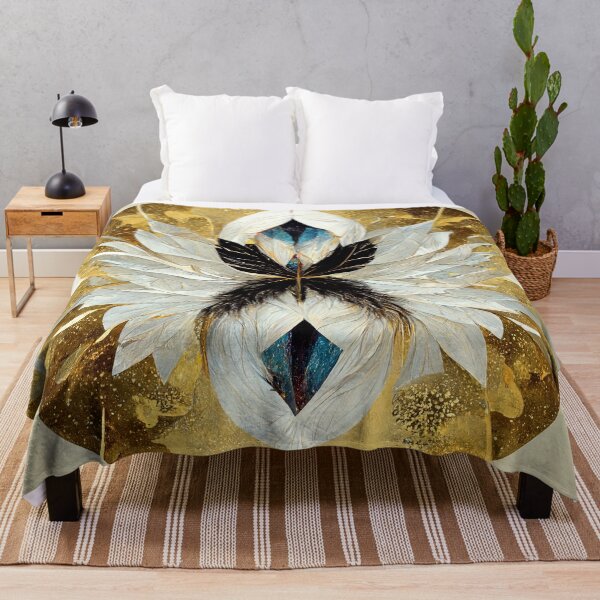 Item preview, Kaleidoscope flower white and gold designed and sold by artofbelletz.