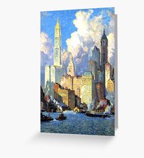 Tarjeta de felicitación Hudson River Waterfront - Colin Campbell Cooper