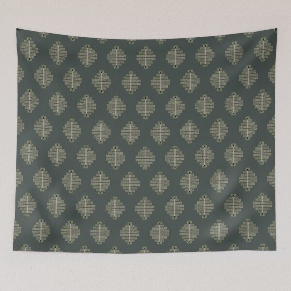 Item preview, Geometric Mossy Temples Print - Stone Grey designed and sold by Daniel Bevis Design.
