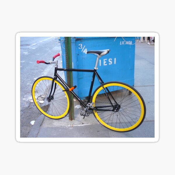 Yellow and Blue Bike Sticker