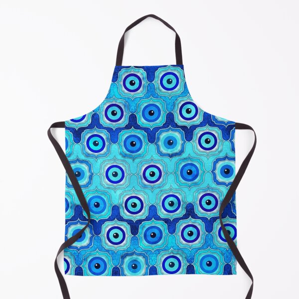 Item preview, Evil Eye Tile Pattern - Blue glass and silver designed and sold by k9printart.