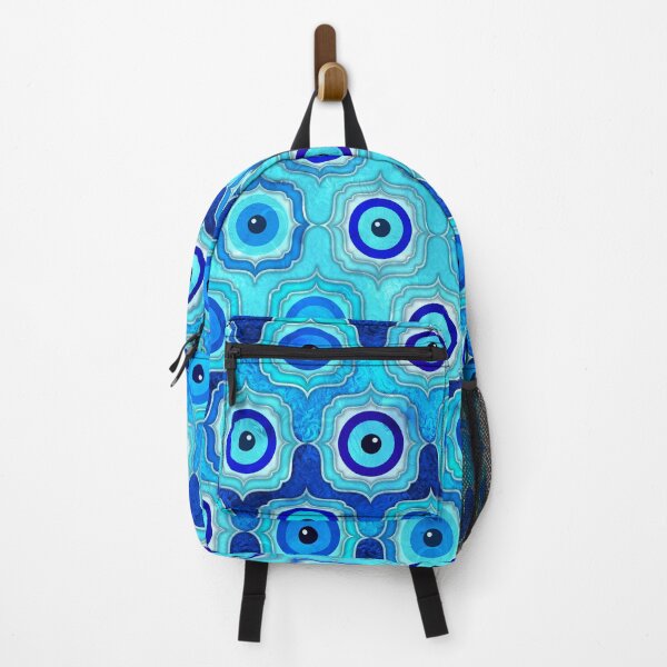 Item preview, Evil Eye Tile Pattern -  Blue glass and silver designed and sold by k9printart.