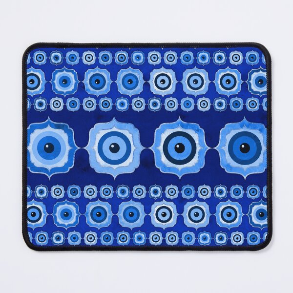 Item preview, Evil Eye Tile Ornament - Blue glass and silver designed and sold by k9printart.