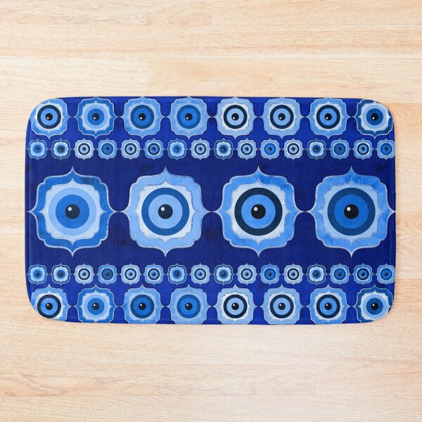 Item preview, Evil Eye Tile Ornament -  Blue glass and silver designed and sold by k9printart.