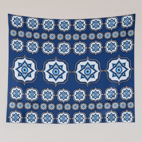 Item preview, Evil Eye Tile Ornament -  Blue and gold designed and sold by k9printart.