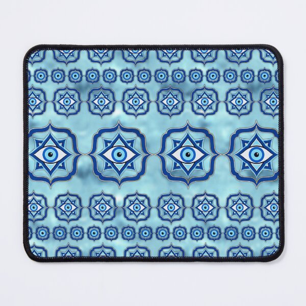 Item preview, Evil Eye Tile Ornament -  Blue glass and silver designed and sold by k9printart.