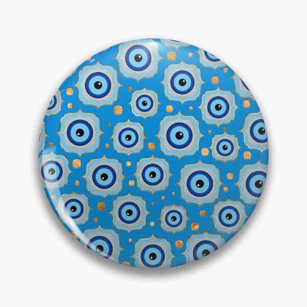Item preview, Evil Eye Tile Pattern -  Blue and gold designed and sold by k9printart.