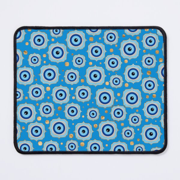 Item preview, Evil Eye Tile Pattern - Blue and gold designed and sold by k9printart.