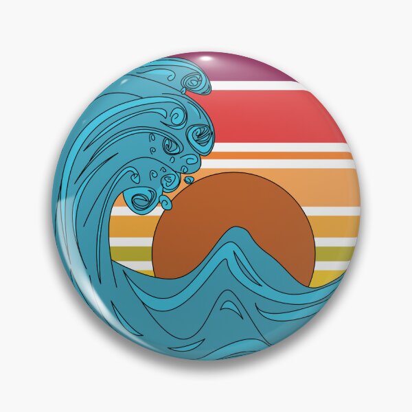 Item preview, Big great Japanes wave , retro sunset style, the Great Wave off Kanagawa designed and sold by SGS-.