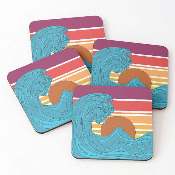 Item preview, Big great Japanes wave , retro sunset style, the Great Wave off Kanagawa designed and sold by SGS-.