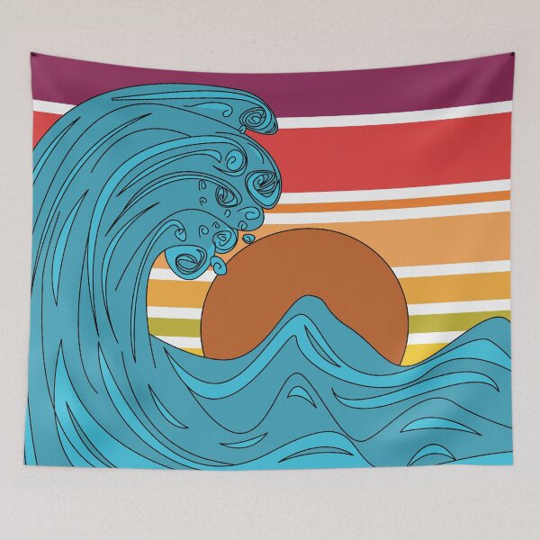 Item preview, Big great Japanes wave , retro sunset style, the Great Wave off Kanagawa designed and sold by SGS-.