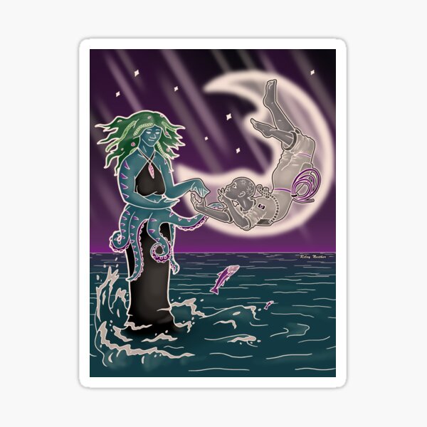 Ocean and Moon Sticker