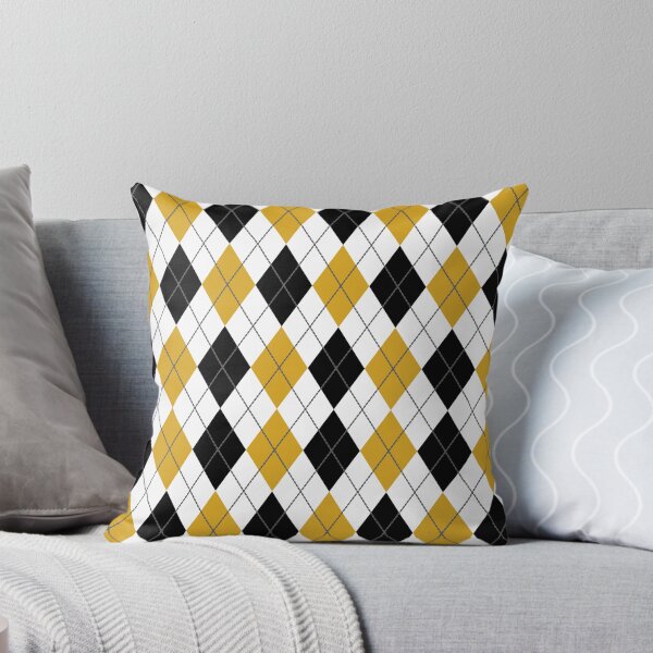 Item preview, White, Black and Gold Argyle Gingham Diamond Pattern designed and sold by PatternMama.