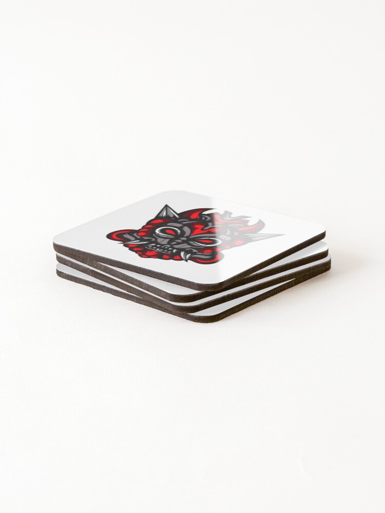Thumbnail 4 of 5, Coasters (Set of 4), Abstract Monster Mask designed and sold by Rittichai.