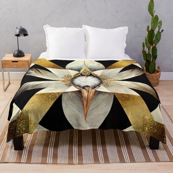 Item preview, Kaleidoscope flower white and gold designed and sold by artofbelletz.
