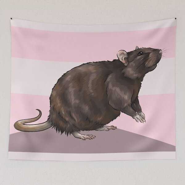 Item preview, Cute Brown Rat | Pink Background designed and sold by shirinsart.