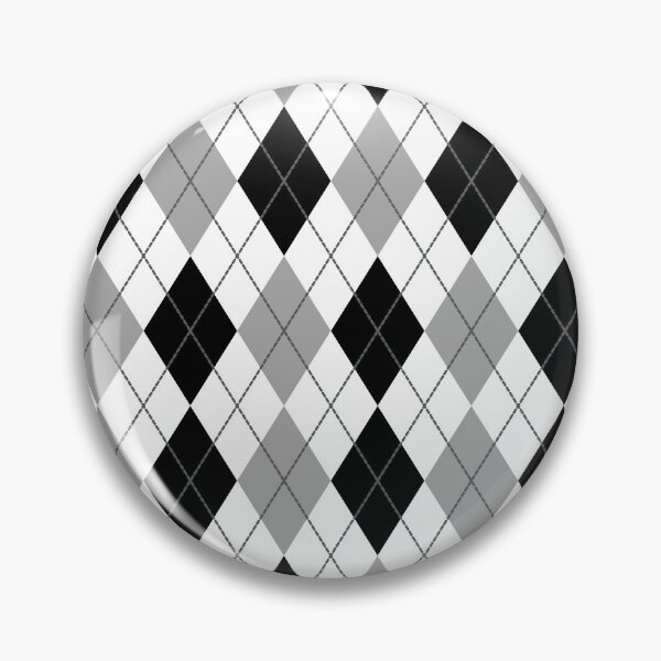 Item preview, Argyle Gingham Diamond Pattern | White Black and Silver designed and sold by PatternMama.