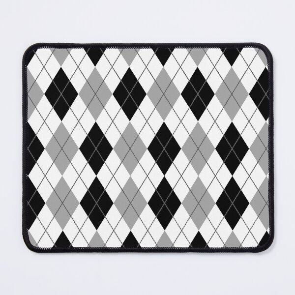 Item preview, Argyle Gingham Diamond Pattern | White Black and Silver designed and sold by PatternMama.