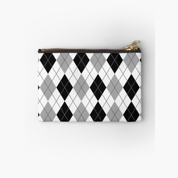 Item preview, Argyle Gingham Diamond Pattern | White Black and Silver designed and sold by PatternMama.