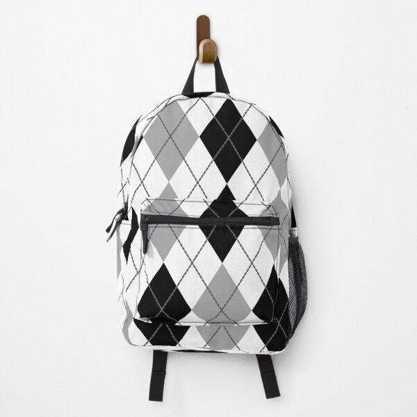 Item preview, Argyle Gingham Diamond Pattern | White Black and Silver designed and sold by PatternMama.