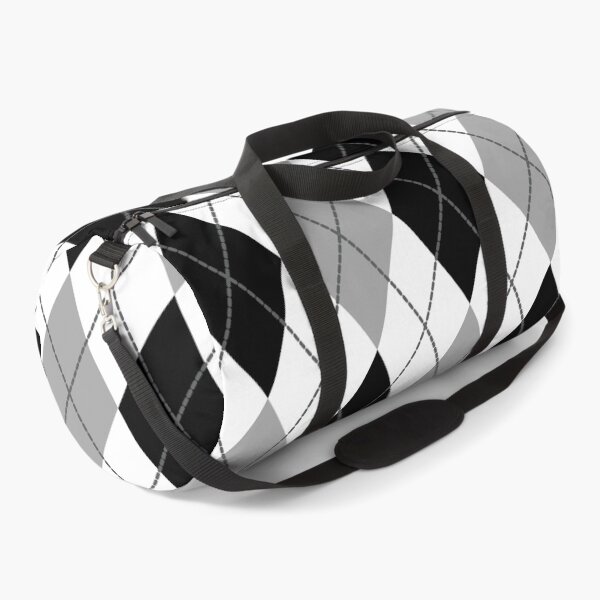 Artikelvorschau, Rauten-Gingham-Diamant-Muster | Weiß, Schwarz und Silber entworfen und verkauft von PatternMama.