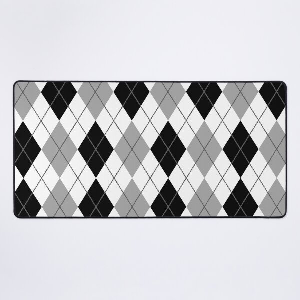 Item preview, Argyle Gingham Diamond Pattern | White Black and Silver designed and sold by PatternMama.